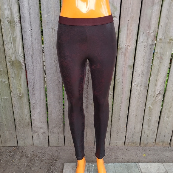 Hue marbled print brown leggings size small